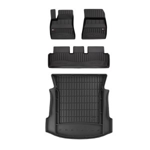 Tesla Model 3 Floor-Trunk Mats - Omac - 3D Premium - Black - 2017-2024 Tesla Model 3 Floor-Trunk Mats - Omac - 3D Premium - Black - 2017-2024